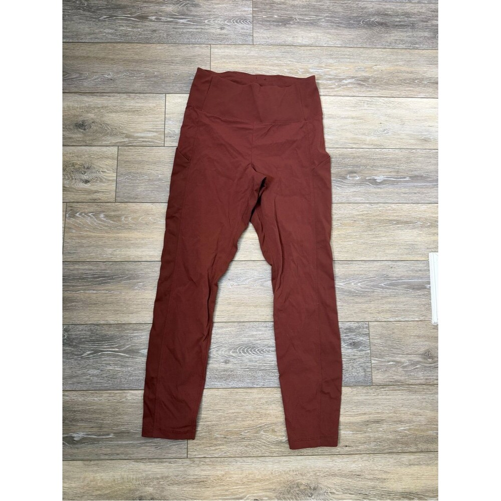 Athleta Trekki Hybrid Crop Rust Leggings Sz 2 - Picture 2 of 4
